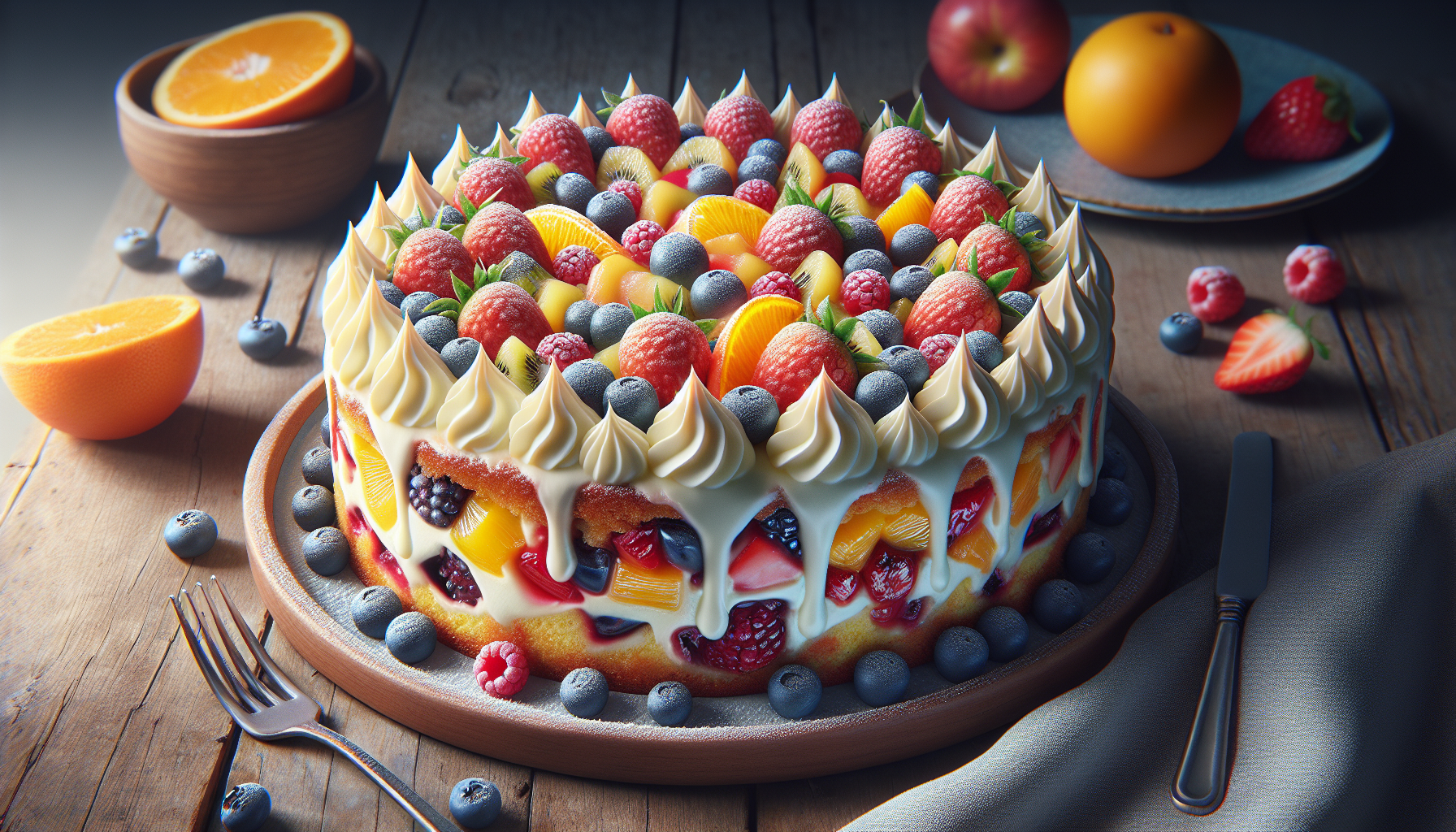 torta frutta e crema